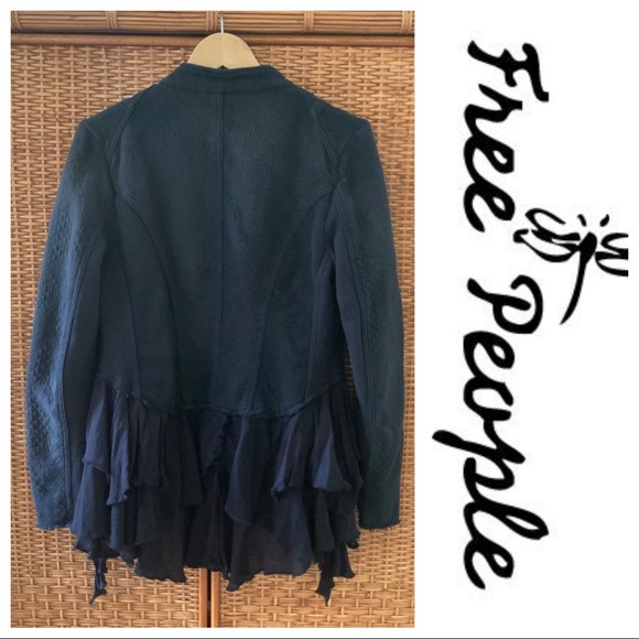 Free People Fitted Ruffles Military Jacket - Picture 8 of 8